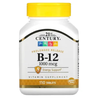 Flacon 21st Century vitamine B12 1000 mcg libération prolongée