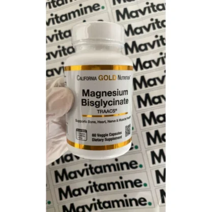 California Gold Nutrition Magnesium Bisglycinate 60 capsules photographed by Mavitamine