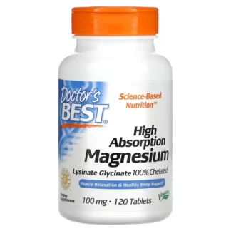 Doctor's Best Magnésium Lysinate Glycinate — 120 comprimés